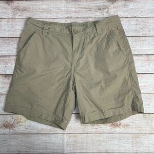 Men's Columbia Sportswear Washed Out Short Khaki BEIGE Tan Size 34 Casual Cotton